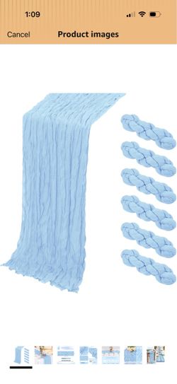 17 Baby Blue Cheesecloth Table Runner,
