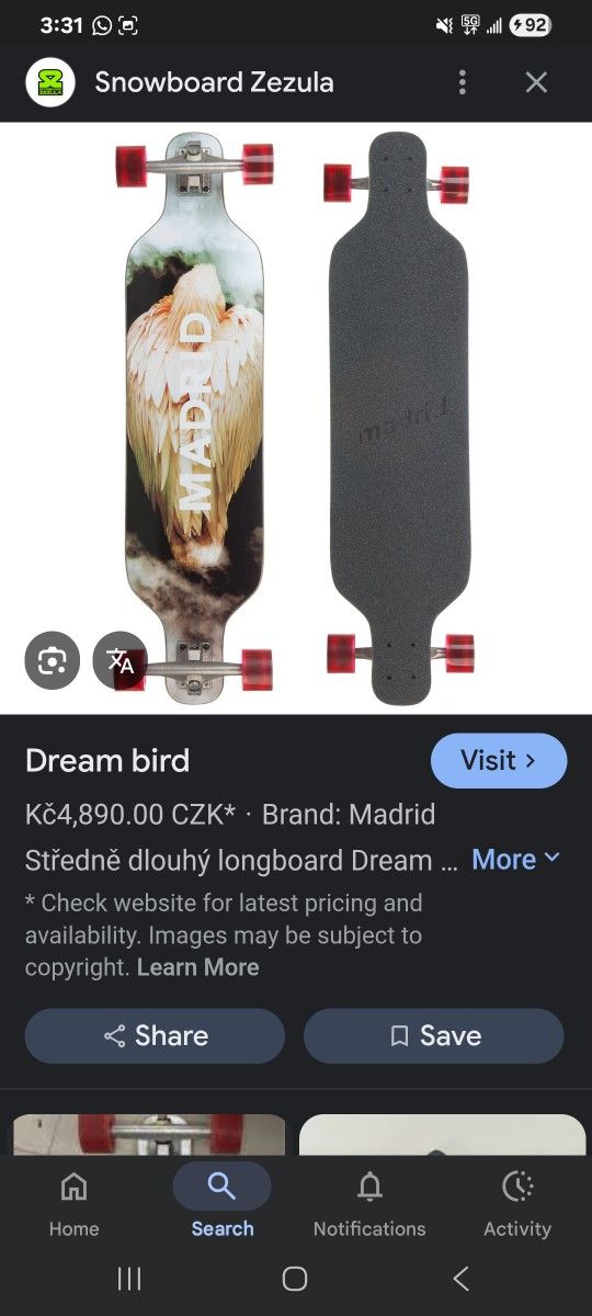 New Madrid Dream Bird Longboard