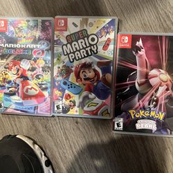 Mario Party, Pokeman Pearl And Mario Kart All 3 For $60