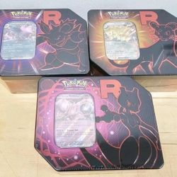 Pokemon Team Rocket/Destined Rivals Tin Mewtwo/Persian/Nidoking $40 Each