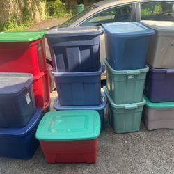 Storage Totes With Lid $6 Each