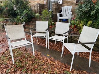 4 Mesh Seat Patio Chairs