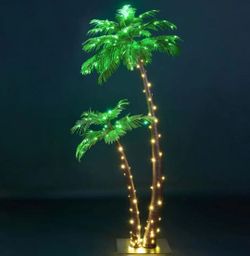 Lightshare 6 ft. Plus 4 ft. Pre-Lit LED Palm Tree Artificial Christmas Tree