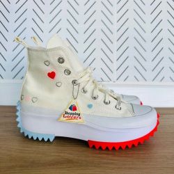 🤩Converse Sz 7.5 Mens Shoes Run Star Hike Platform Y2K Heart Beige A09214C New