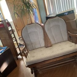 Vintage Oak Glider, 