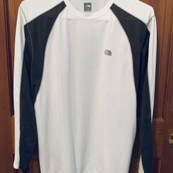 North Face Shirt Mens Size XL Black & White VaporWick Flight Series Long Sleeve, Like New 