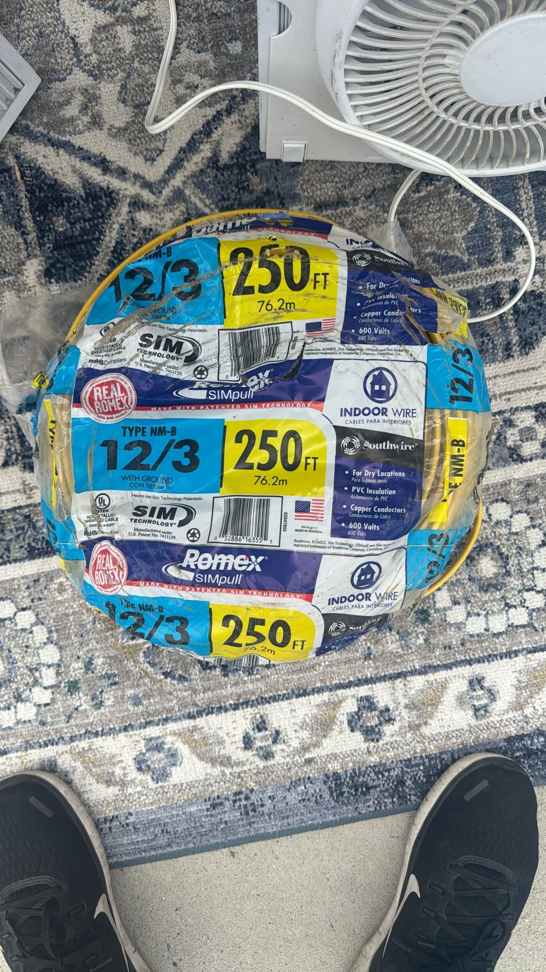12/3 Romex 250 ft, Probably 150 Ft Left