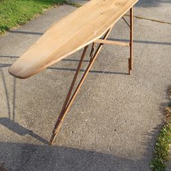 Antique Commercial Grade Folding Wood Ironing Table