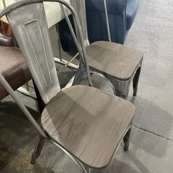 2 Metal/wood Chairs