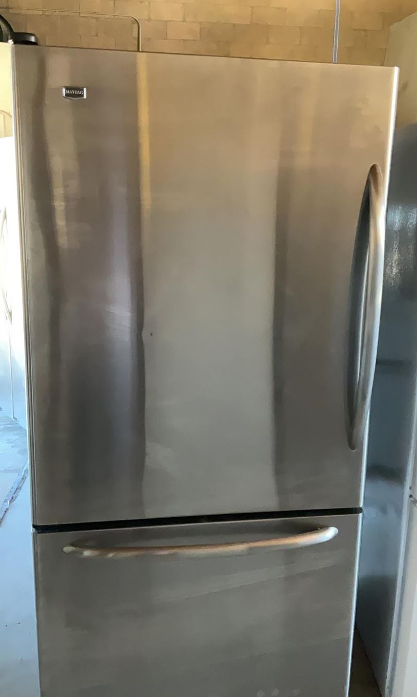 Maytag Bottom Freezer Stainless Steel Refrigerator Fridge

