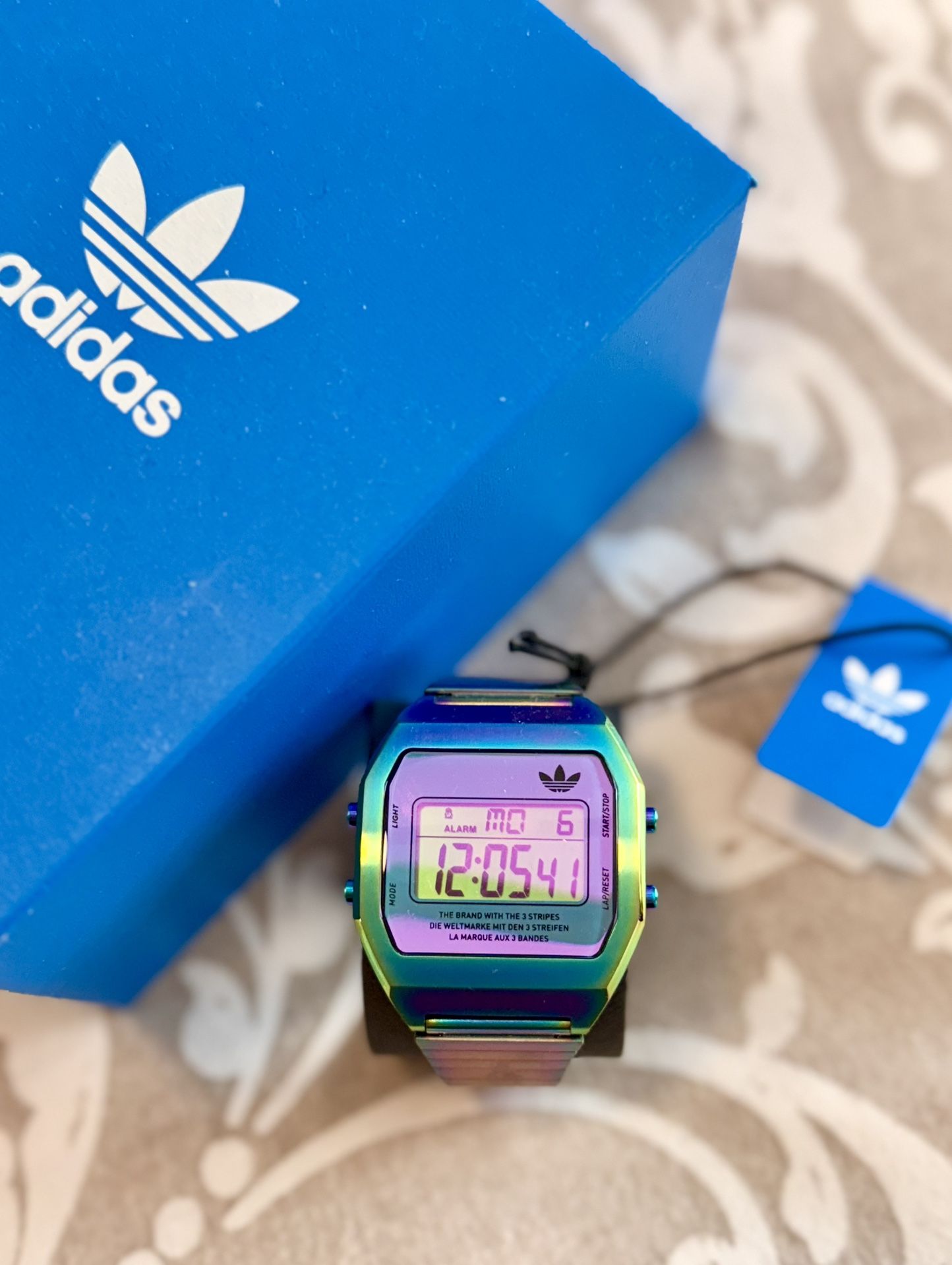 Adidas Ao Street Iridescent Digital Silicone Strap Watch