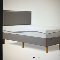 Queen Purple Mattress And Purple bed Frame 