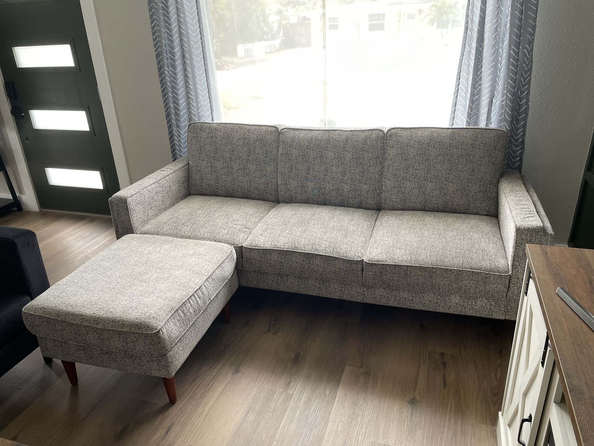 Gray Albany Park Sleeper Sofa & Ottoman