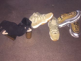 Jordan golden queen 11 size woman 6 , AirMax size woman 6 , golden heel size 8