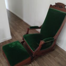 Antique Chair With Footstool