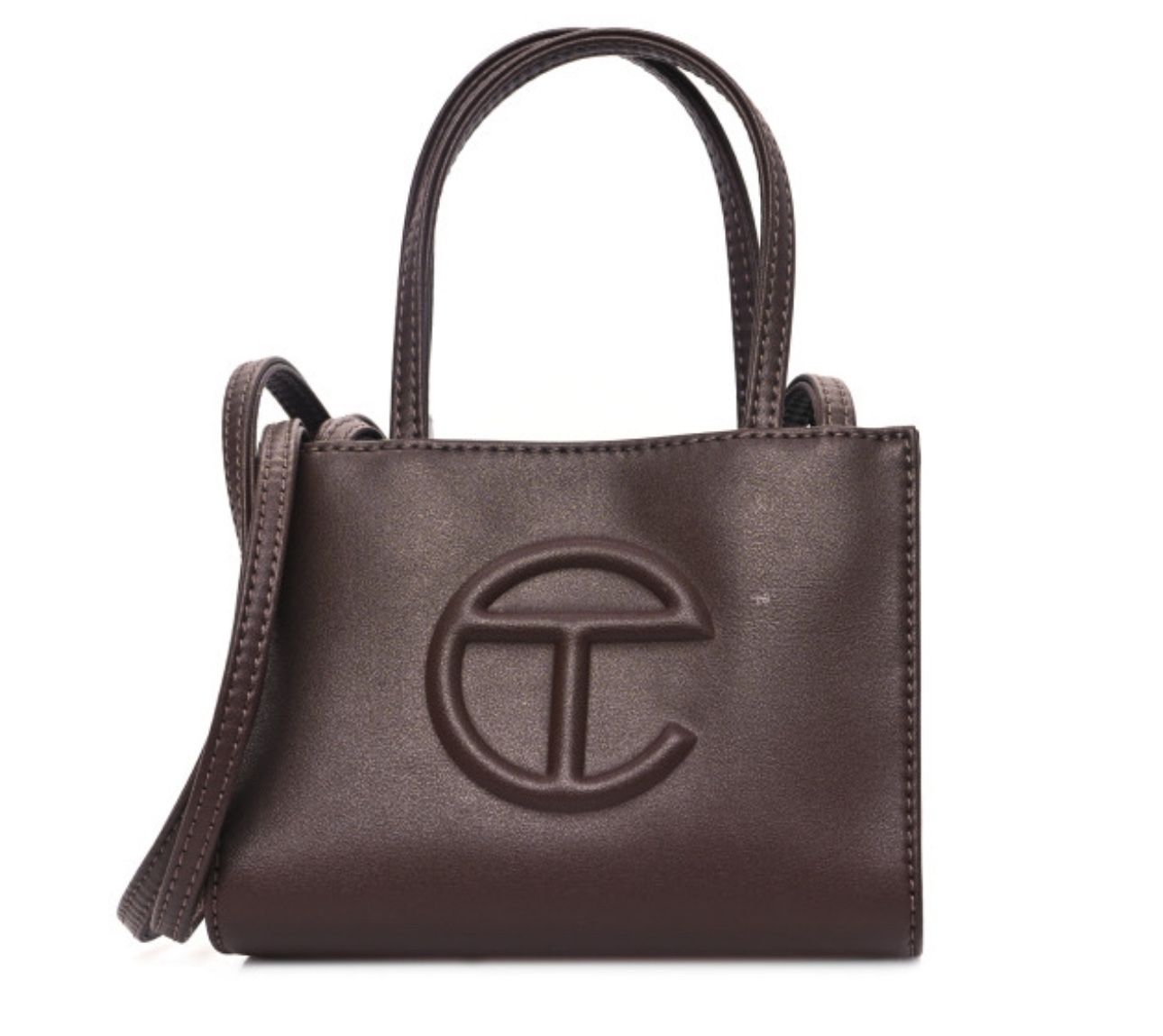 Vegan Leather Small Shopping Bag Chocolate