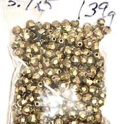Lot Of 100 Gold Metallic Beads
