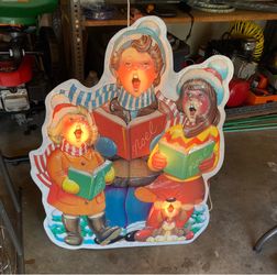 Vintage lighted holiday lawn decoration 35” x 27”