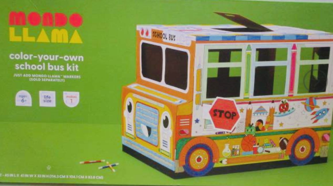 Mondo Llama Color-Your-Own School Bus Kit