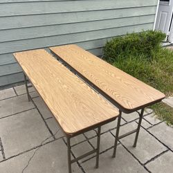2 Foldable 6-Foot Tables – $30 for Both