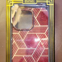  Bagdley Mischka Red And Gold Geometric Star Glitter Slim Case