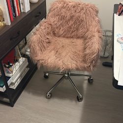 Office Chair Fuzzy Pink 