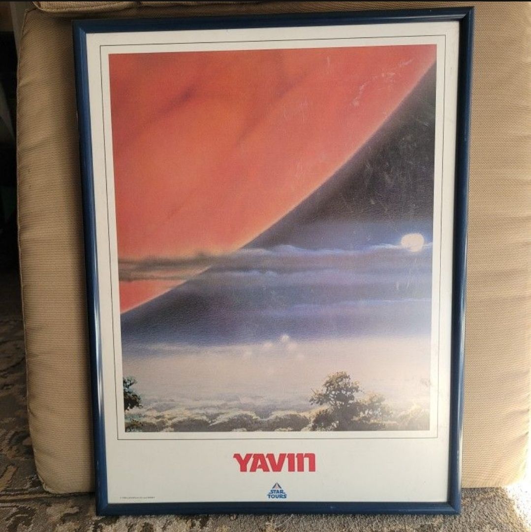 🔥 Vintage 1986 Star Tours Yavin Travel Poster Original Disney Lucasfilm Rare Star Wars Collectible Disney