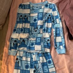 Sonic The Hedgehog Pajama Set Boys Size 8 (Fleece 