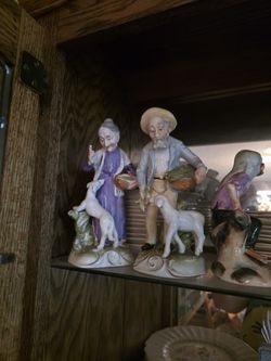 1950's Porcelain Japanese Farmer Figurines