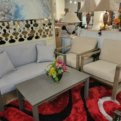 Pation Loveseat + 2 Chairs + Coffee Table