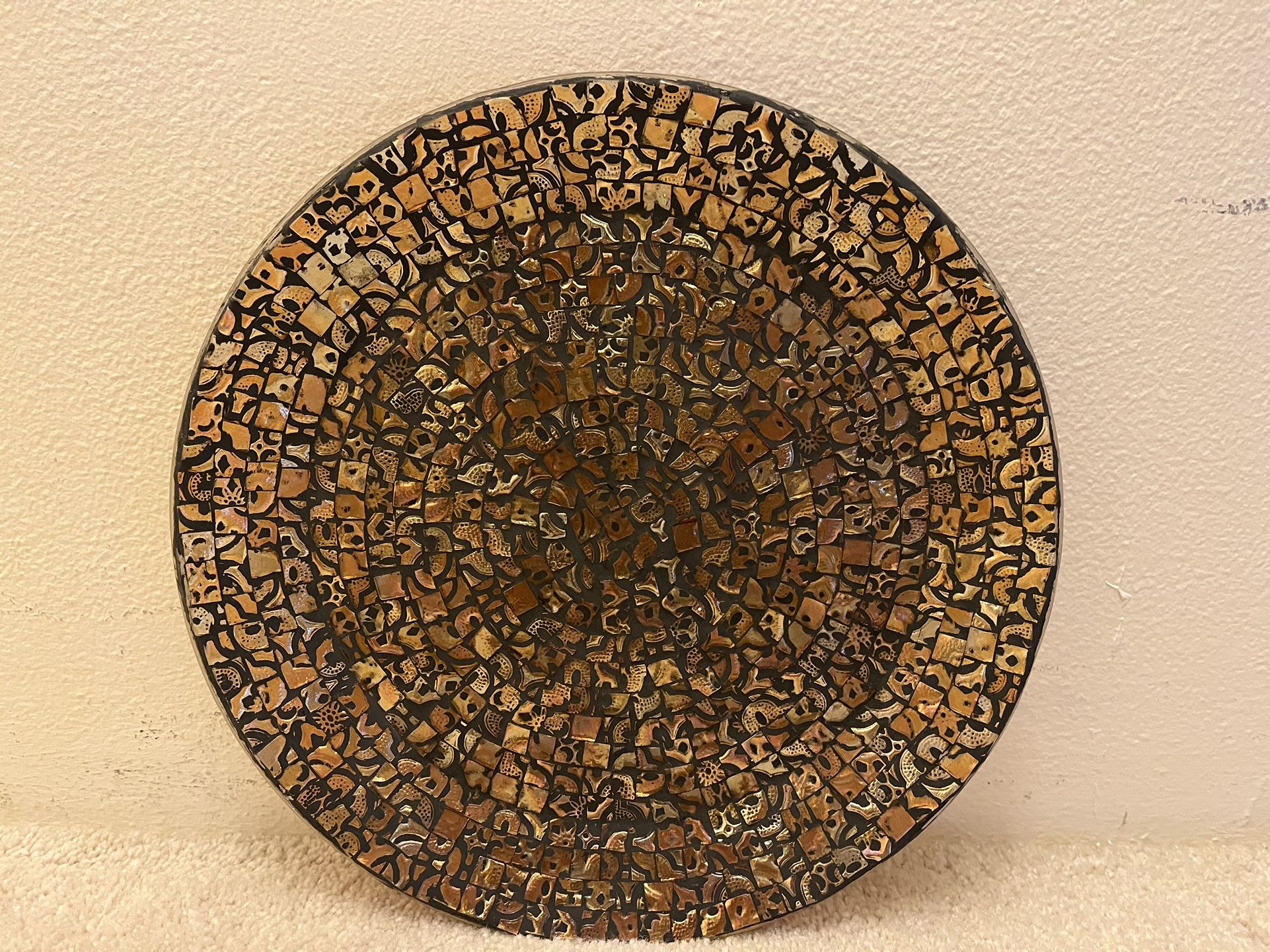 Mosaic Decorative Plate 12” Diameter 