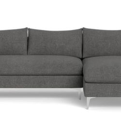 Interior Define "Sloan" Sectional Sofa 104" Grey