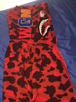 Red bape hoodie size Large zip broke so name a price