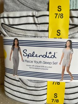 Splendid Set 0f 4 Pieces Pijama Set, Size S (7/8)