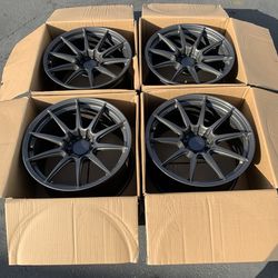 Like New 18” Audi Mercedes BMW Gunmetal Grey TSW Imatra Rotary Forged Wheels 5x112