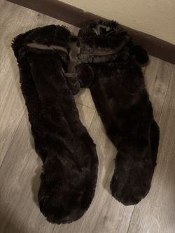 Fuzzy Brown Booties