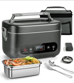 Wireless Electric Lunch Box For Adults, Heated Lunch Box Battery Powered With USB Charge Port, Self Heating Coreless, Portable Food Warmer For meals o