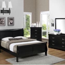 Brand new complete bedroom set includes bed frame dresser mirror and nightstand