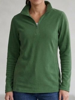 GAP Women’s Green Fleece Quarter-Zip Pullover Small