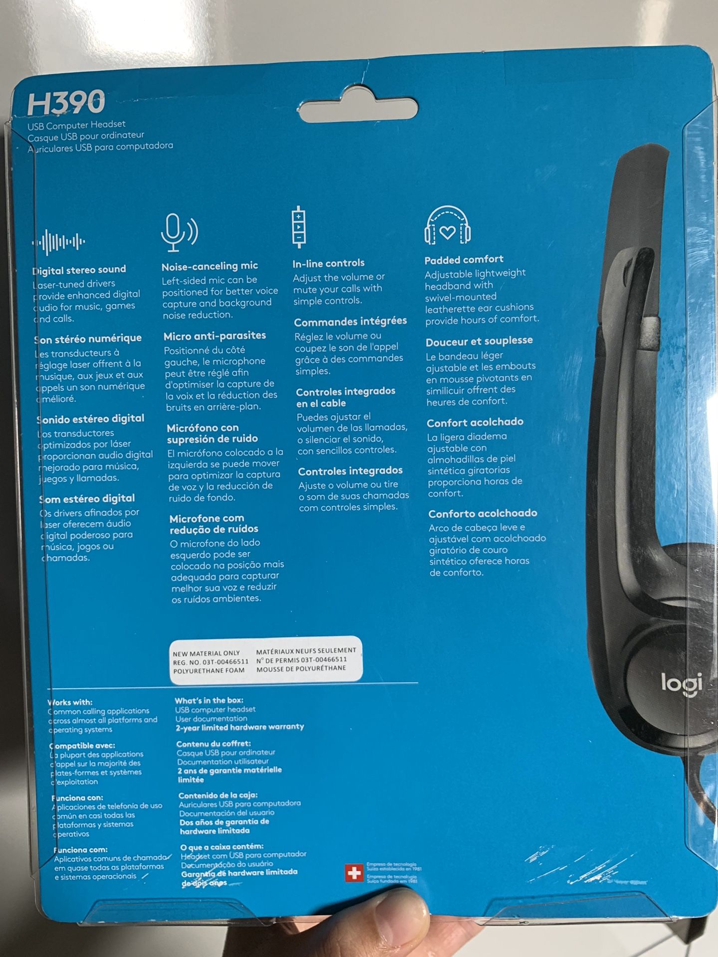 Logitech H390 USB Computer Headset (BRAND NEW) w/ Noise-cancelling Mic