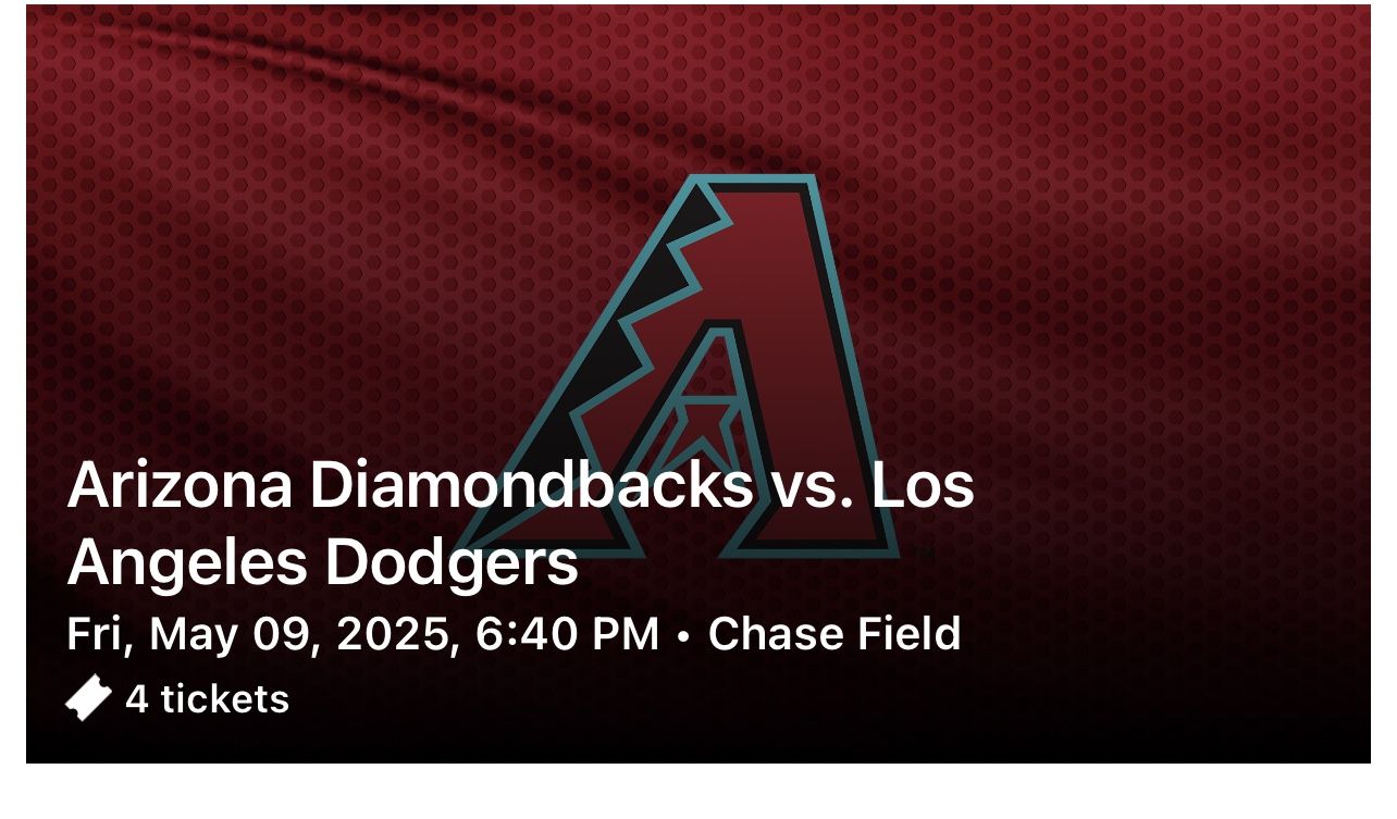 Dodgers Vs Dbacks Ticket