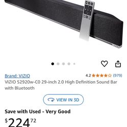 Vizio Soundbar Bluetooth Used Good Condition 
