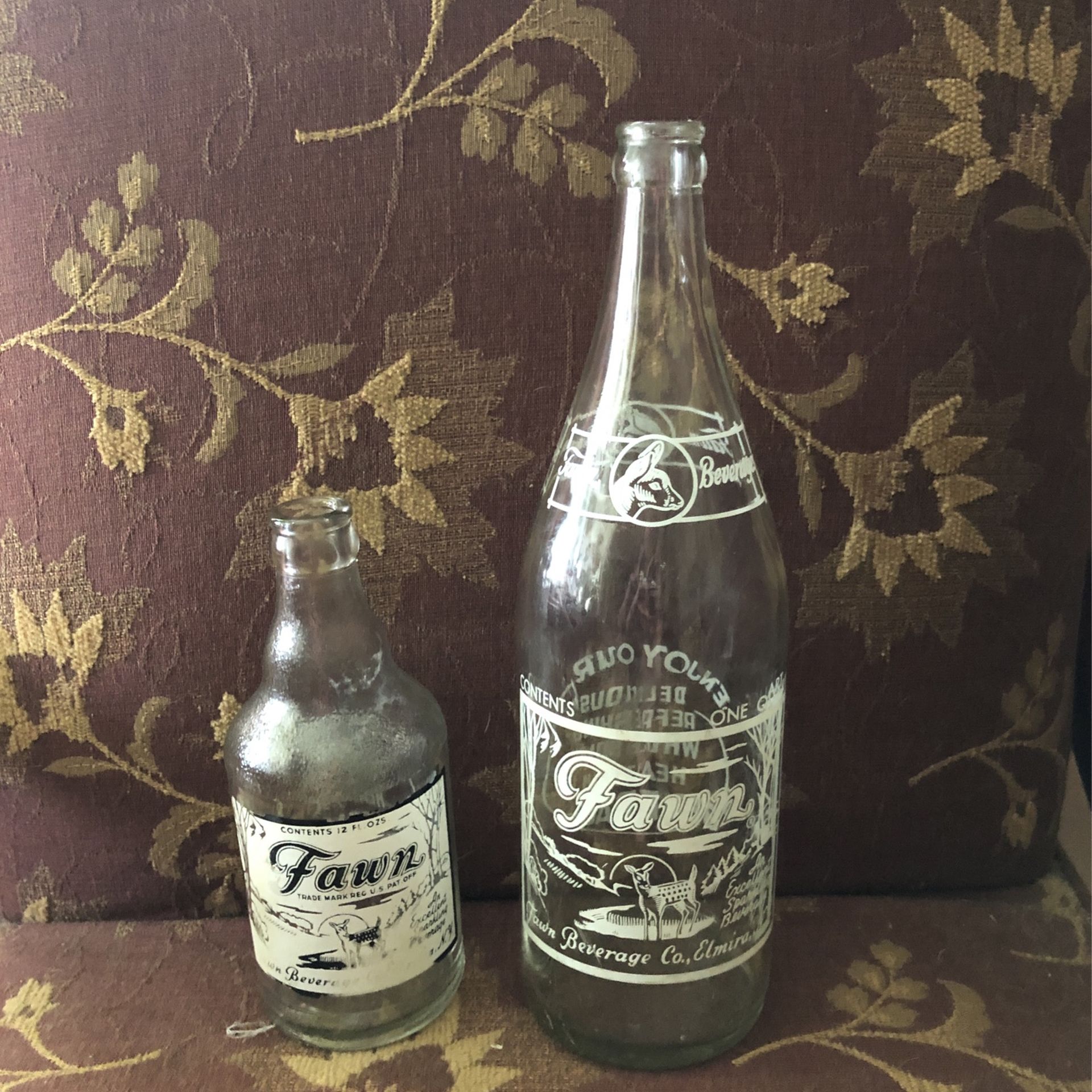 Old Fawn Beverage Pop Bottles, Co. Was In Elm. Hgts NY