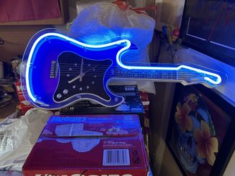 Neon Guitar Clock