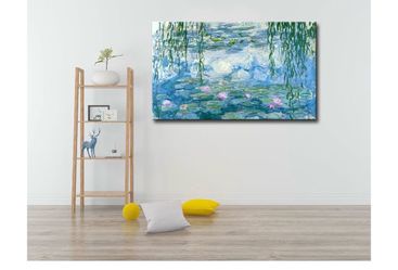 Impressionist Blue and Green Water Lilies Wall Art Print