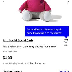 Anti Social Plush Bear