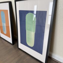Art deco Pill Prints With Frames 