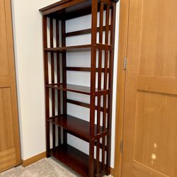 Dark Brown / Dark Cherry Wooden Shelves / Bookcase