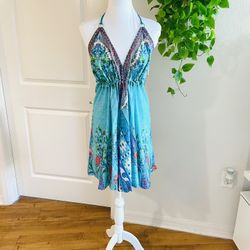 Women Ladies Boho Floral Dress Cocktail Party Evening Summer Beach Sundress one size 