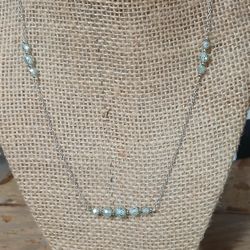 Green Moissanite Station Necklace 